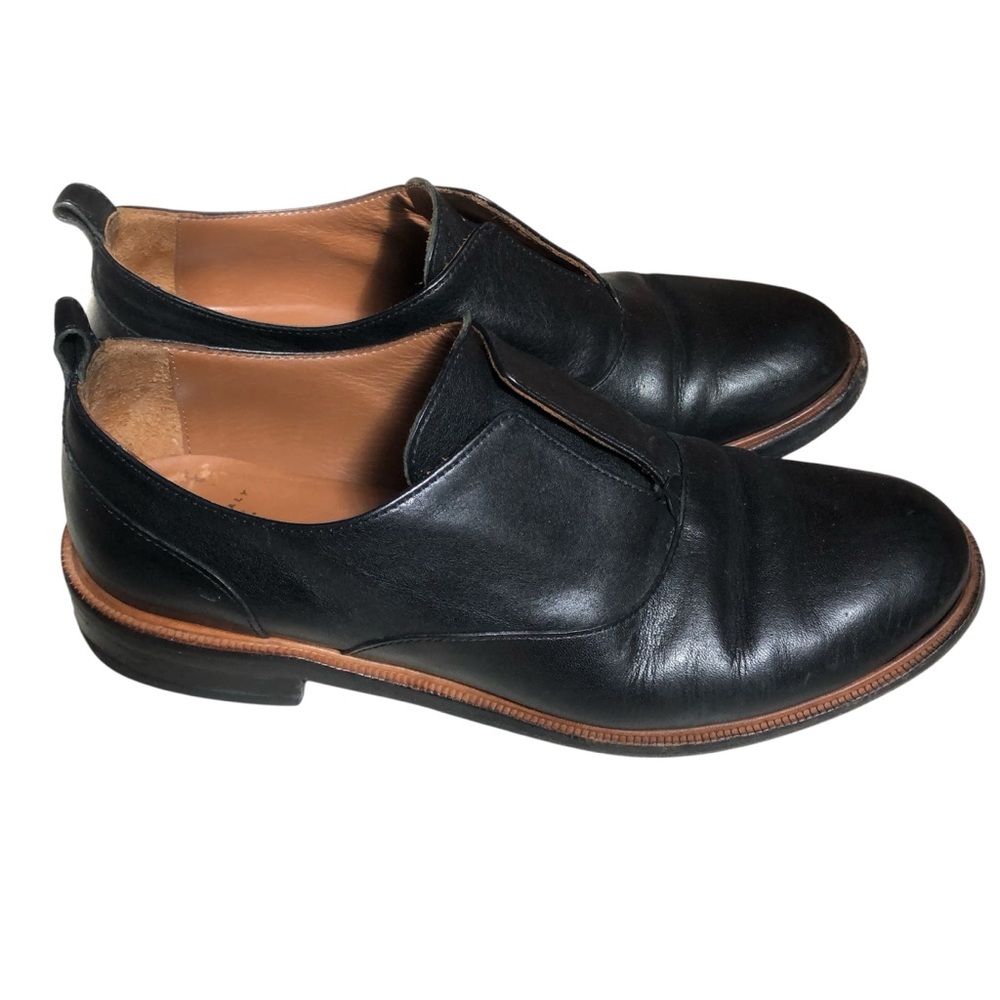 Frye Annie Oxford Black Leather Slip-on Shoes 6 1/2